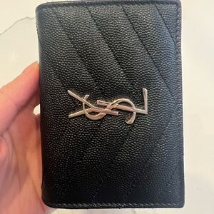 Yves Saint Laurent Black Quilted Card Holder